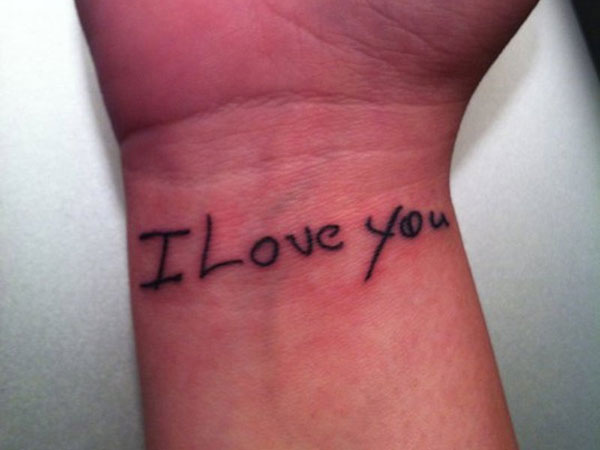 Amazing I Love Tattoo On Right Wrist