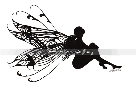Amazing Silhouette Fairy Tattoo Design By Kirstinmills