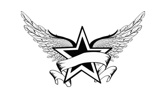 Angel Winged Nautical Star Tattoo Design