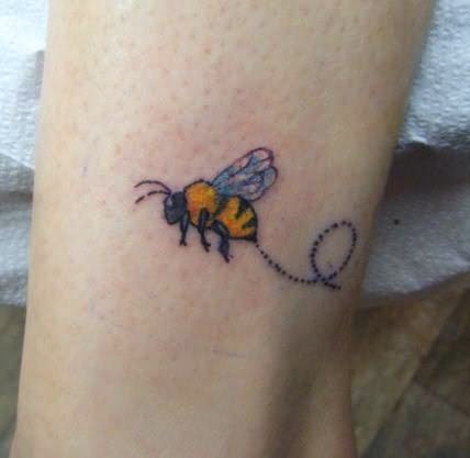 Attractive Bumblebee Tattoo Design For Sleeve