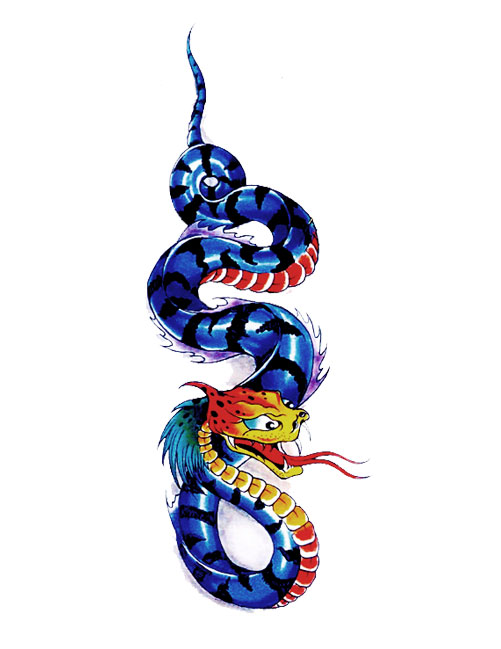 Attractive Chinese Snake Tattoo Design