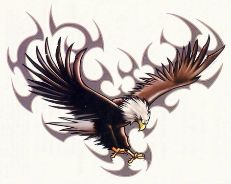 Attractive Flying Eagle Tattoo Design