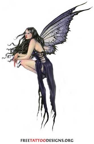 Attractive Gothic Fairy Tattoo Design