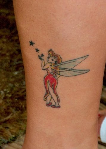 Awesome Colorful Fairy Tattoo Design For Leg
