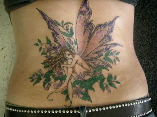 Awesome Fairy Tattoo On Girl Lower Back