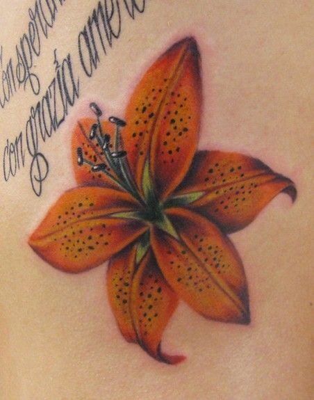 Awesome Tiger Lily Tattoo Image