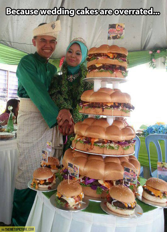 Because Wedding Cakes Are Overrated Burger Wedding Cake Funny Picture