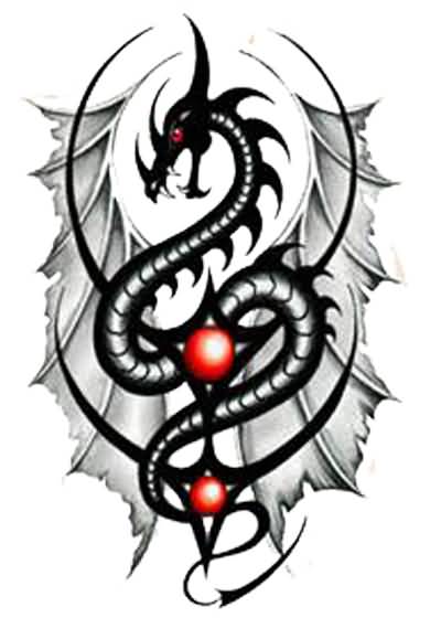 Black Dragon Tattoo Design Idea
