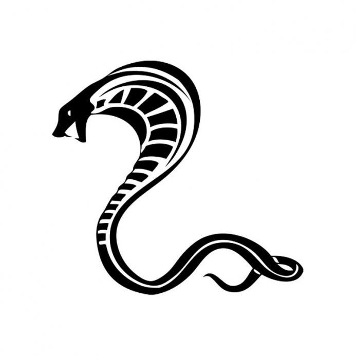 Black Ink Tribal Cobra Snake Tattoo Stencil