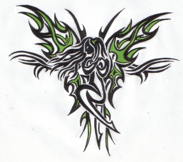 Black Ink Tribal Fairy Tattoo Stencil By Jared