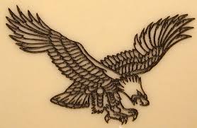 Black Outline Flying Eagle Tattoo Design