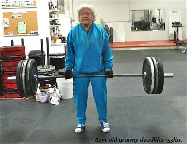 Body Builder Old Lady Funny Picture