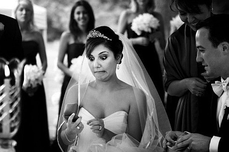 Bride Making Funny Face Marriage Moment