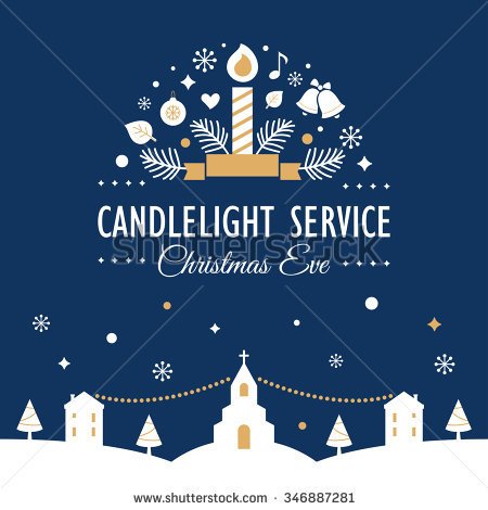 Candlelight Service Christmas Eve Greeting Card