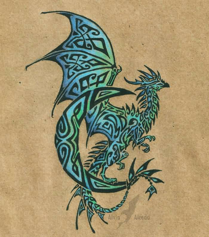 Celtic Dragon Tattoo Design Sample