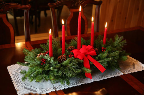 Centerpiece Candles Christmas Decoration Ideas