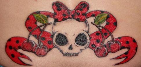 Cherry Skull Tattoo Idea