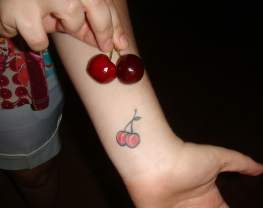 Cherry Tattoo On Left Wrist