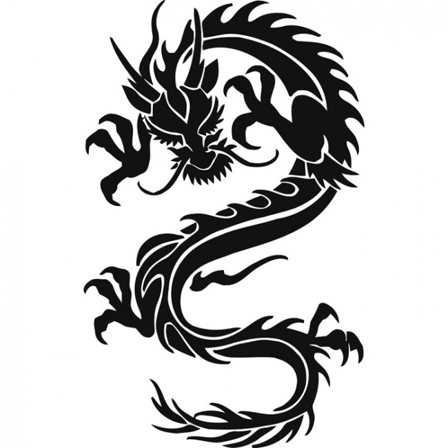 Chinese Tribal Dragon Tattoo Design