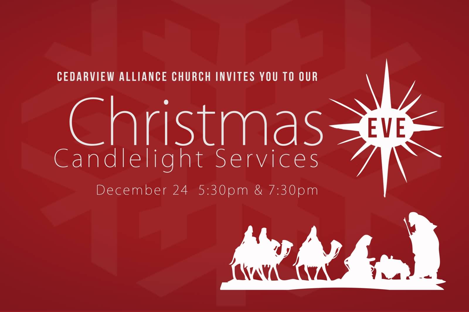 Christmas Eve Candlelight Services Invitation