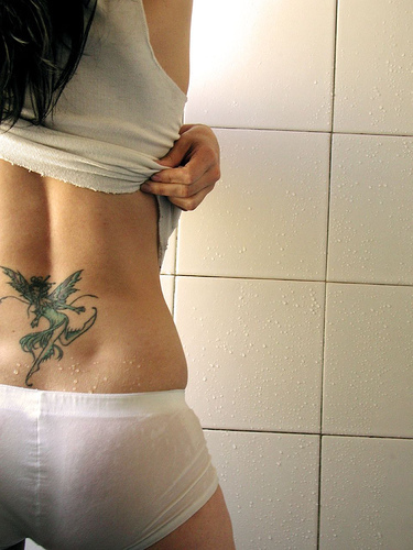 Classic Fairy Tattoo On Girl Lower Back
