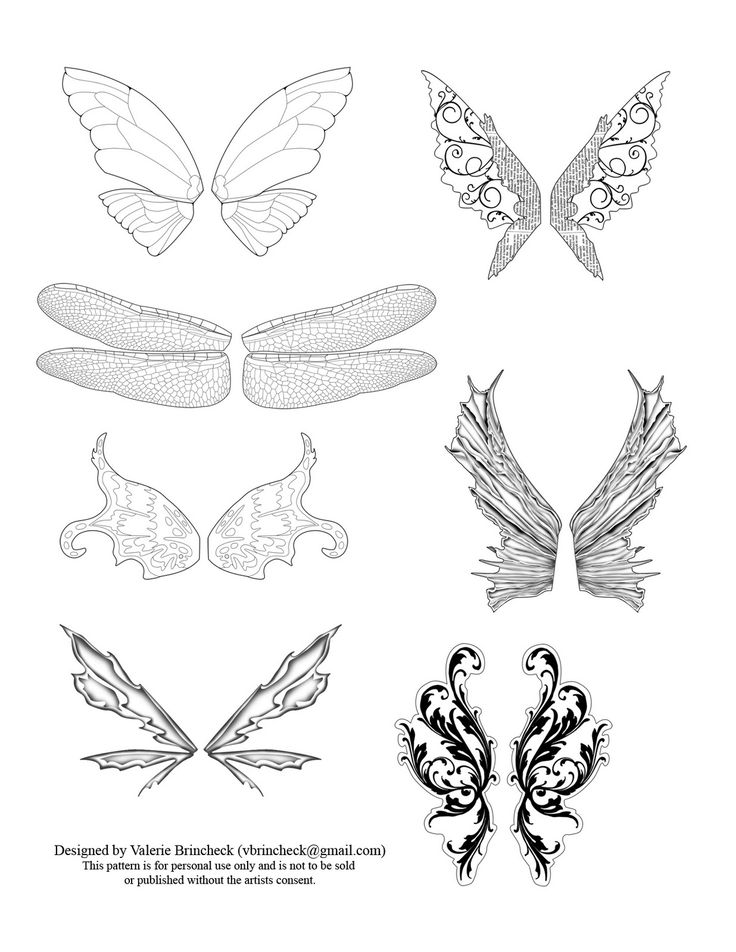 Classic Fairy Wings Tattoo Flash