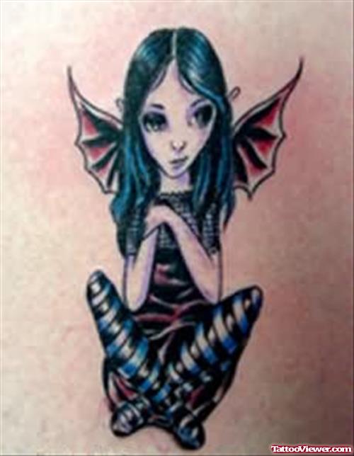 Classic Gothic Fairy Tattoo Design