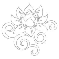 Classic Lotus Flower Tattoo Stencil