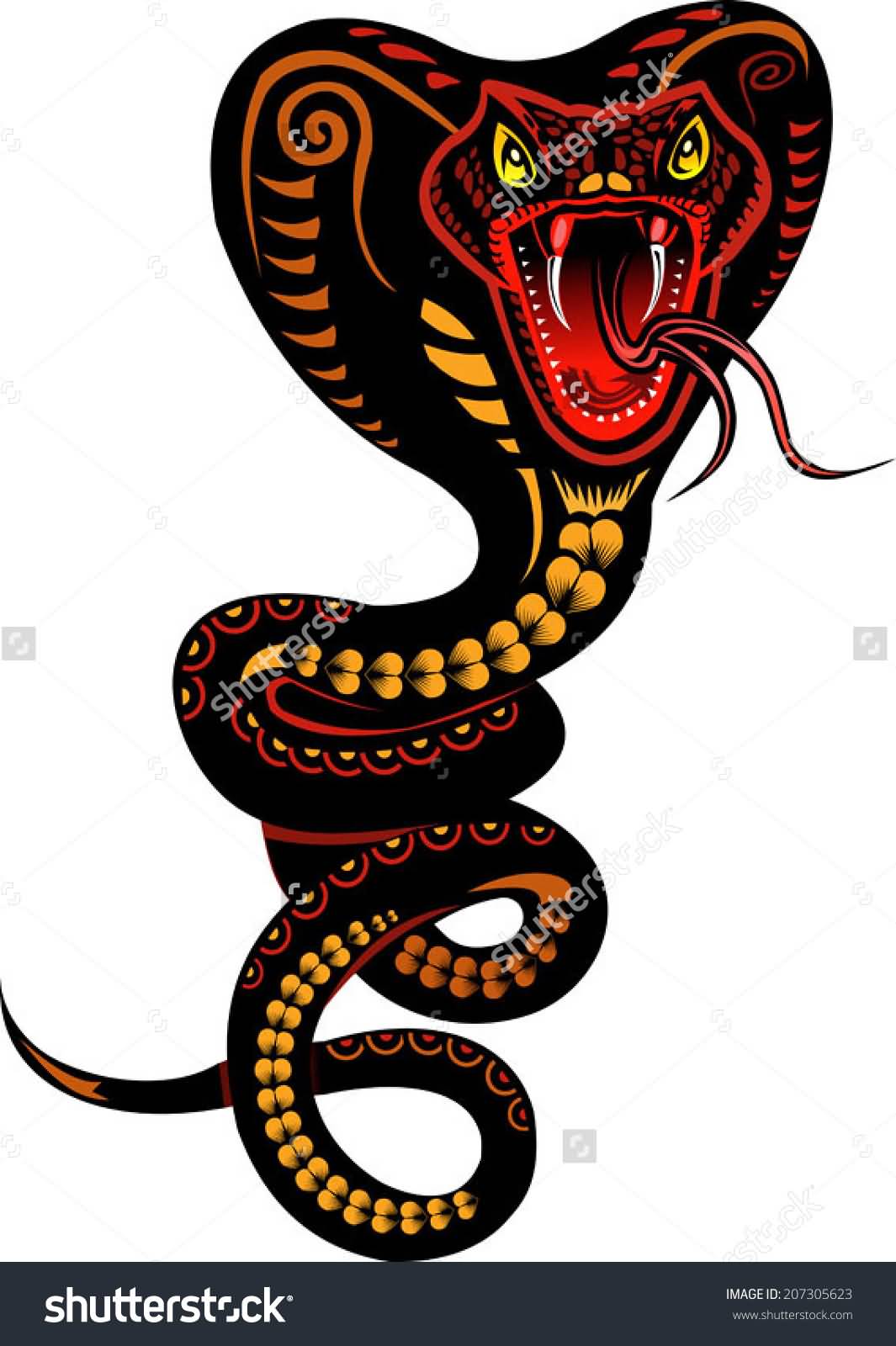 Classic Traditional Snake Tattoo Design