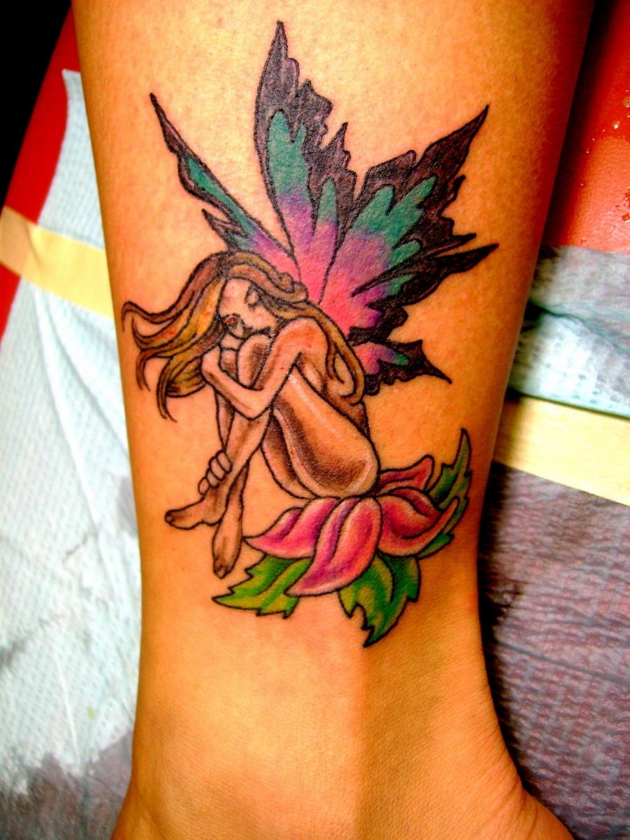 Colorful Fairy Tattoo Design For Leg By Toast79