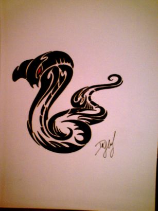 Cool Black Ink Tribal Cobra Snake Tattoo Design