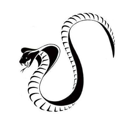 Cool Black Tribal Cobra Snake Tattoo Design