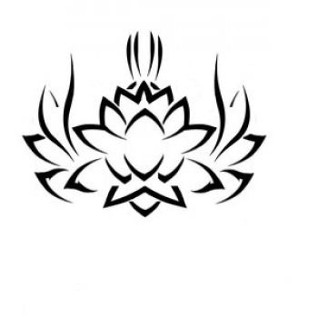 Cool Black Tribal Lotus Tattoo Design