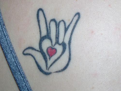 Cool I Love You Symbol Tattoo Idea