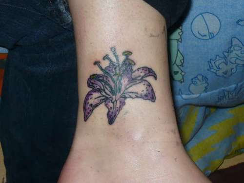Cool Lily Tattoo On Ankle