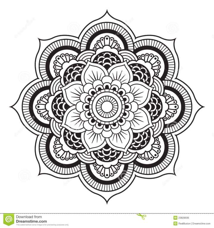 Cool Mandala Lotus Tattoo Stencil