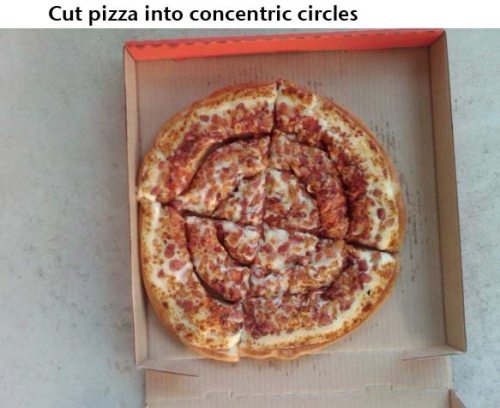 Cut Pizza Into Concentric Circles Funny Picture