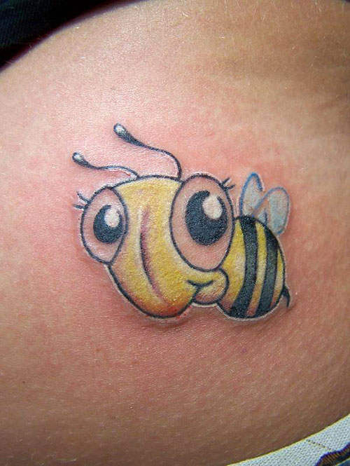 Cute Bumblebee Tattoo Design For Girl