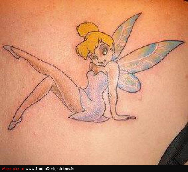 Cute Colorful Fairy Tattoo Design For Women