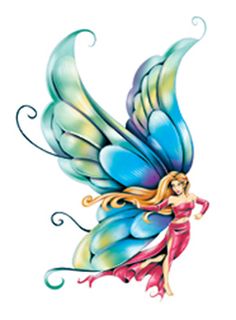 Cute Colorful Fairy Tattoo Design