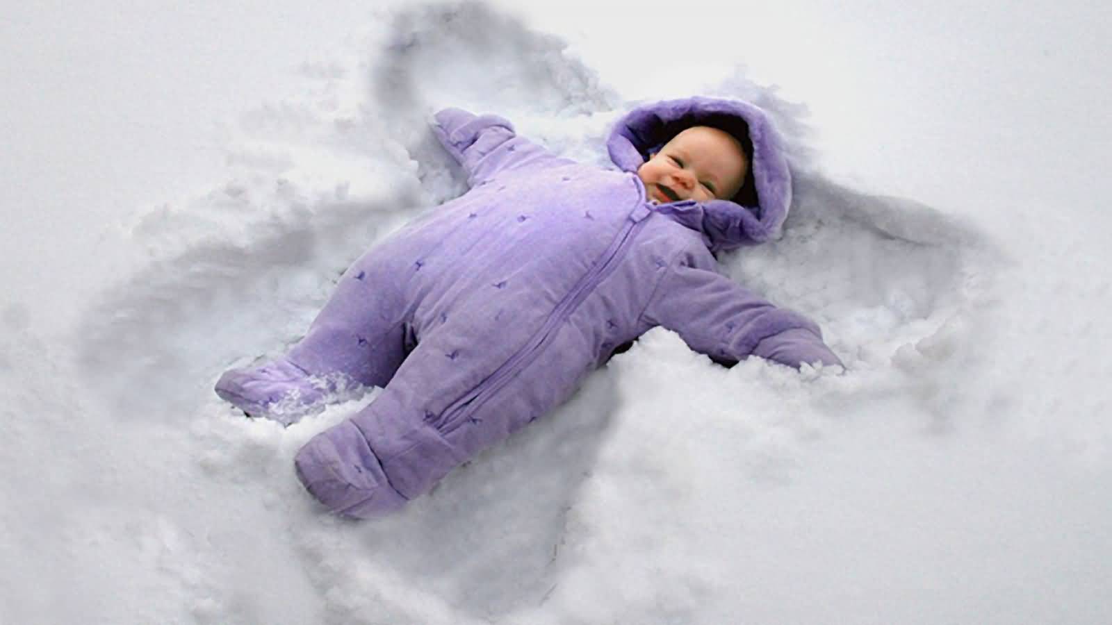 Cute Funny Kid On Snow