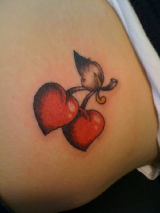 Cute Heart Cherry Tattoos