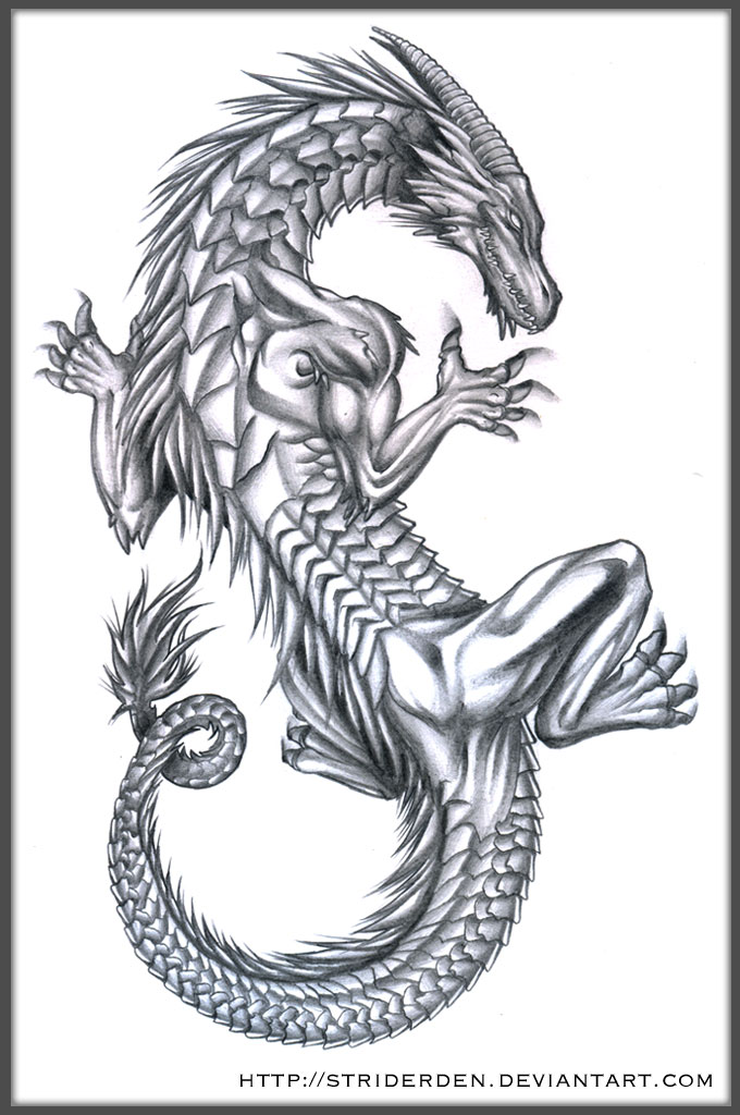 Dragon Tattoo Design by Striderden