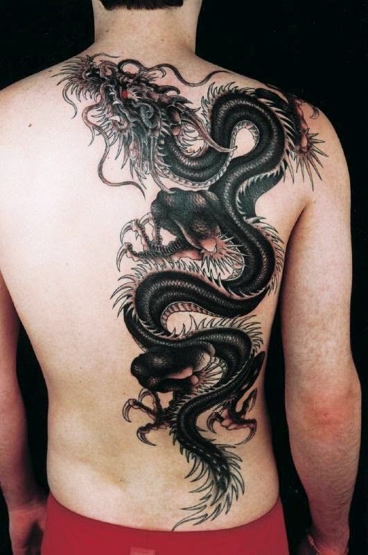 Dragon Tattoo On Man Full Back