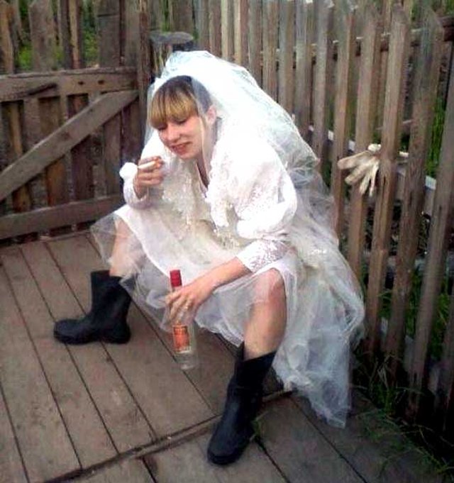 Drunken Bride Funny Wedding Picture