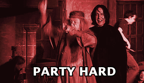 Dumbledor And Severus Snape Party Hard Funny Gif