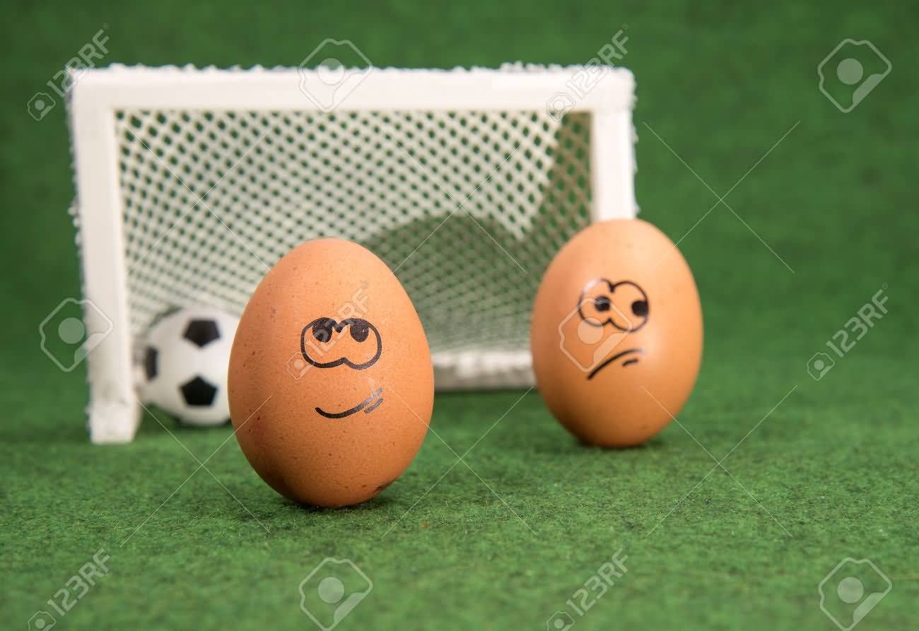 Eggs Playing Football Funny Photo