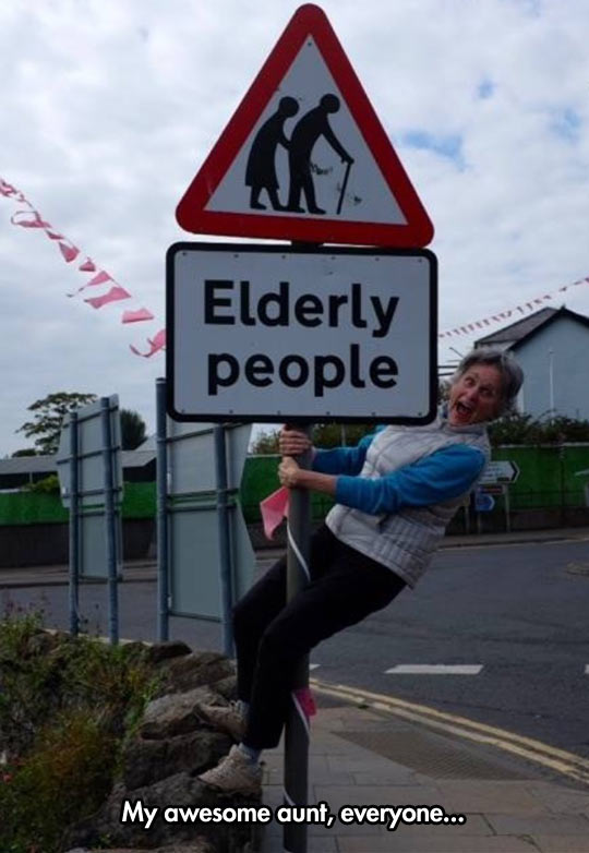 Eldery People Signboard Funny Picture