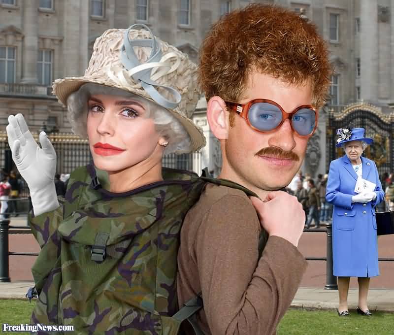 Emma Watson And Prince Harry In Disguise Funny Picture