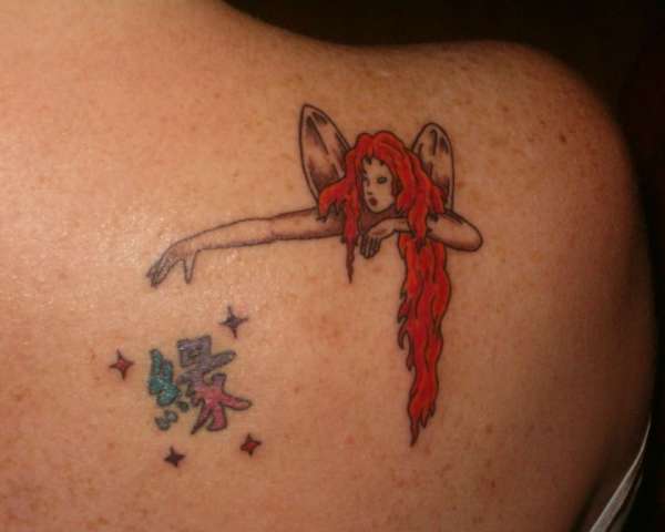 Fairy With Fairy Dust Tattoo Design For Right Back Shoulder